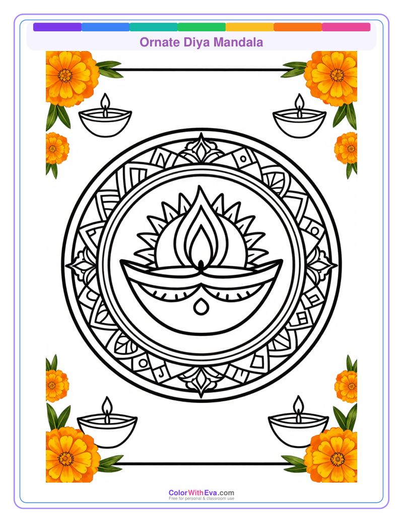 Ornate Diya Mandala preview
