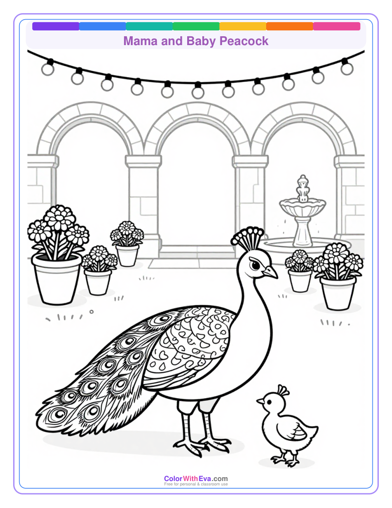 Mama and Baby Peacock thumbnail