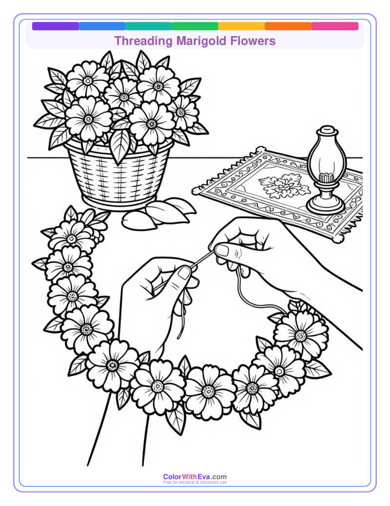 Threading Marigold Flowers preview