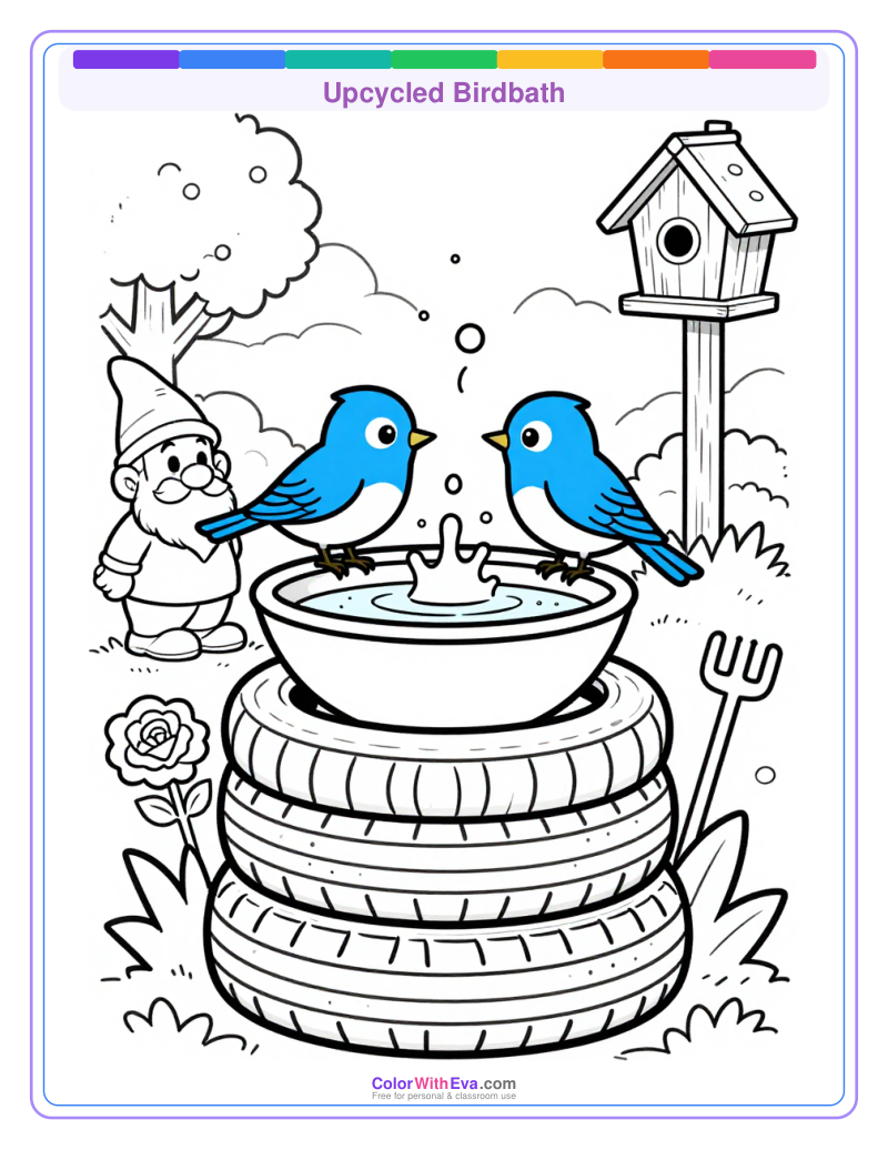 Upcycled Birdbath preview