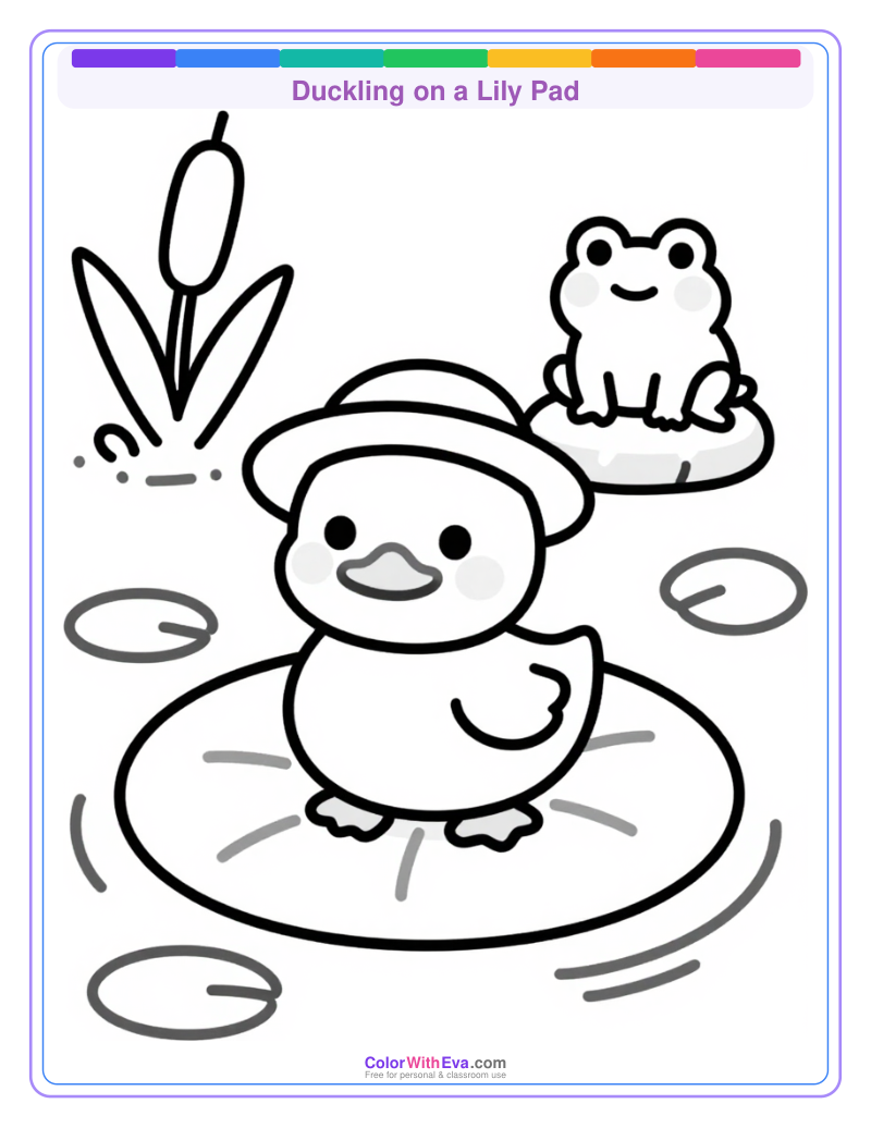 Duckling on a Lily Pad preview