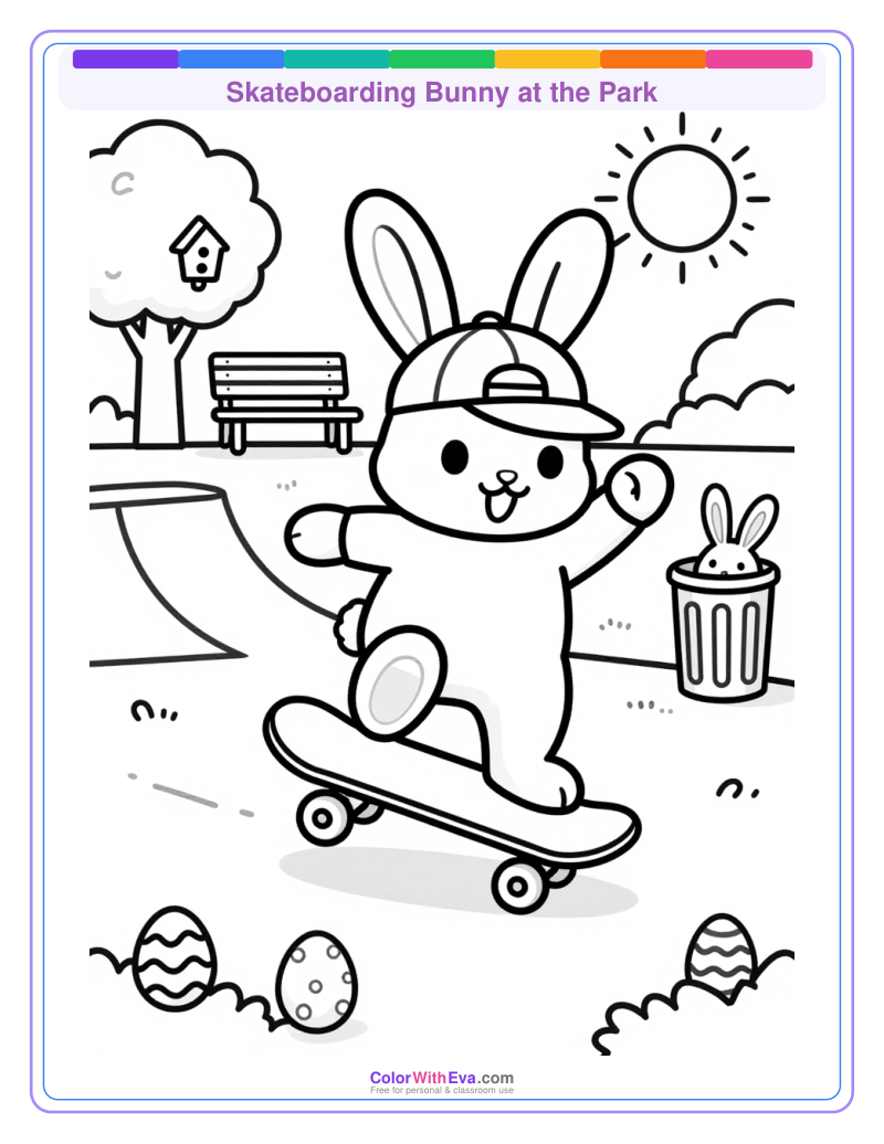 Skateboarding Bunny at the Park thumbnail