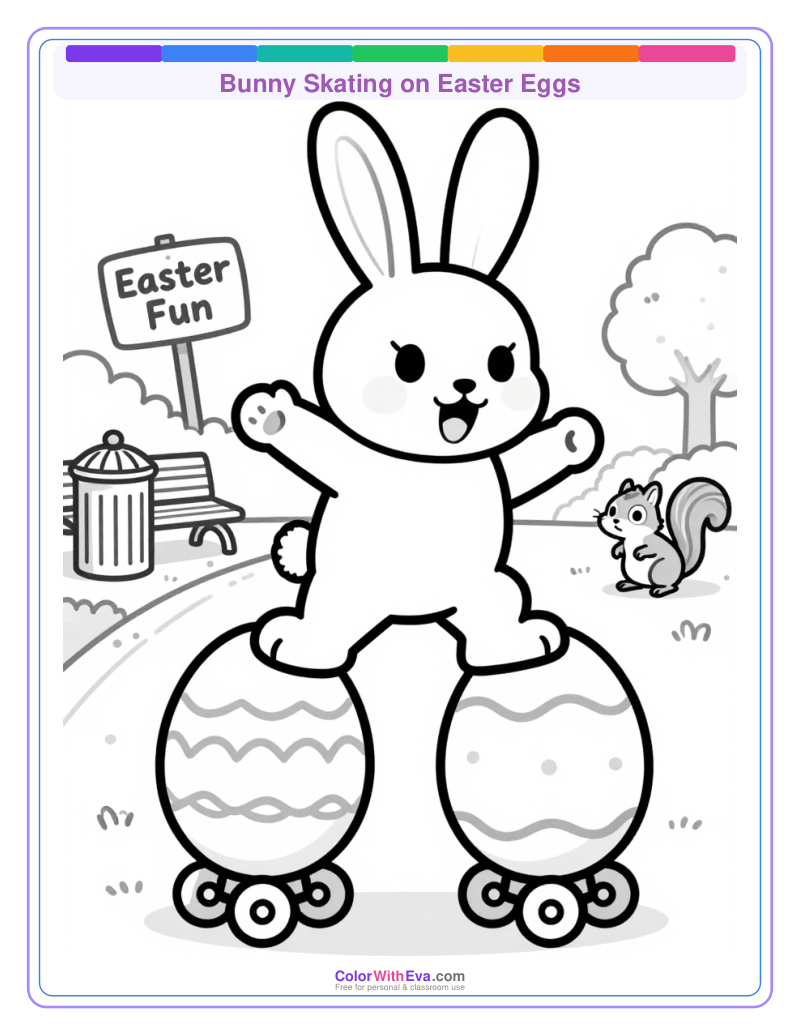 Bunny Skating on Easter Eggs preview