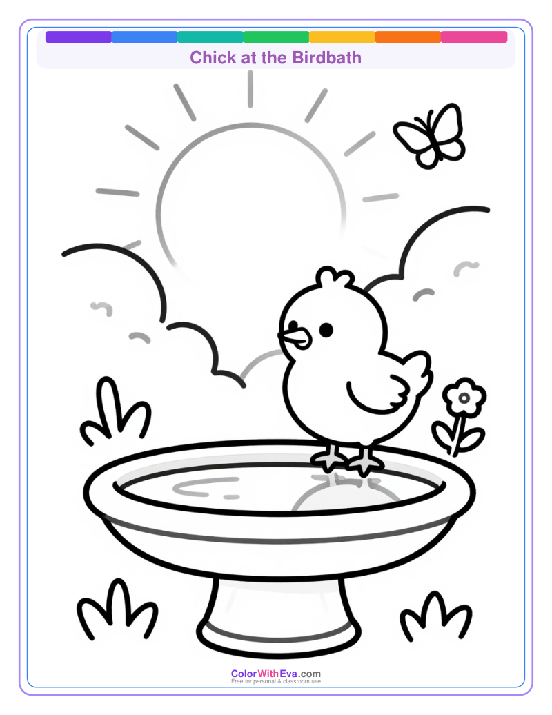 Chick at the Birdbath preview