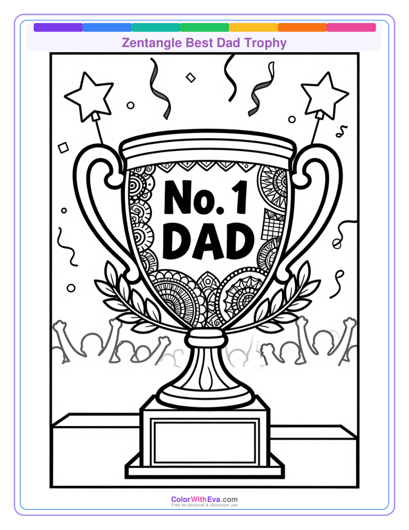 Zentangle Best Dad Trophy thumbnail