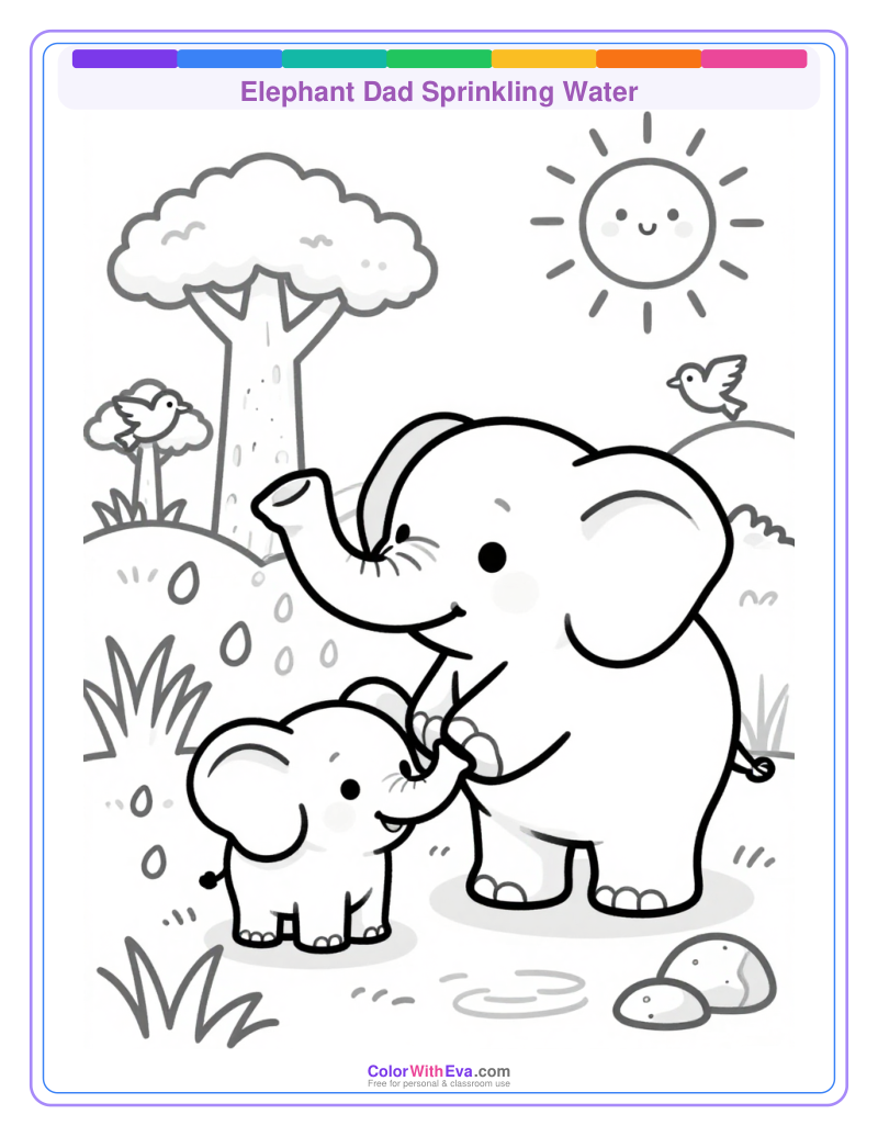Elephant Dad Sprinkling Water thumbnail