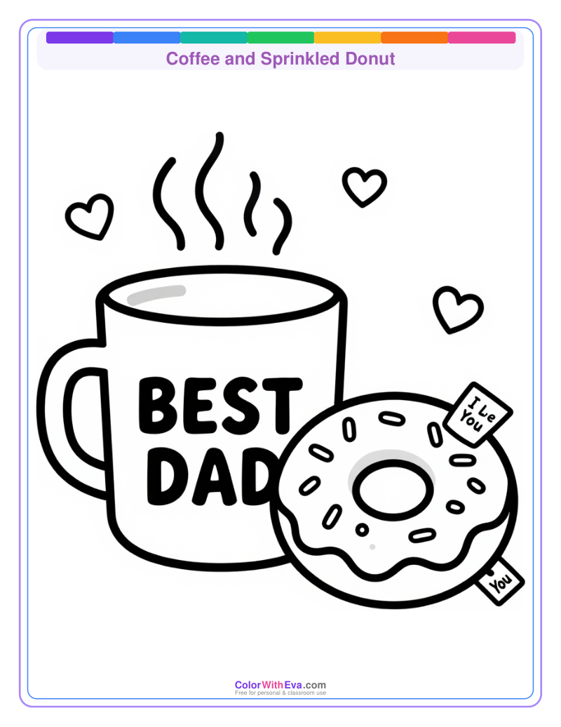 Coffee and Sprinkled Donut preview