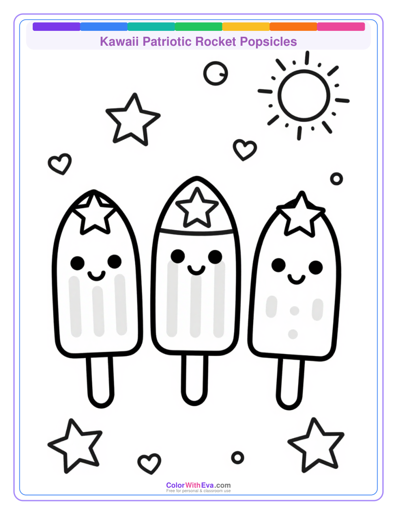 Kawaii Patriotic Rocket Popsicles preview