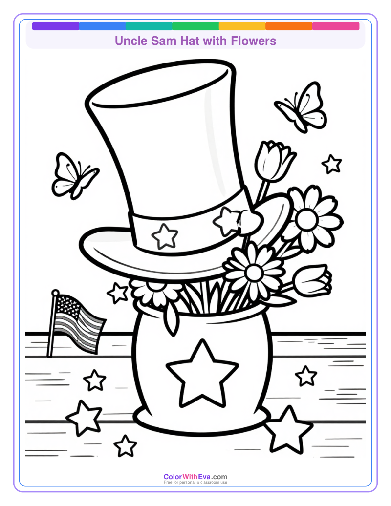 Uncle Sam Hat with Flowers preview