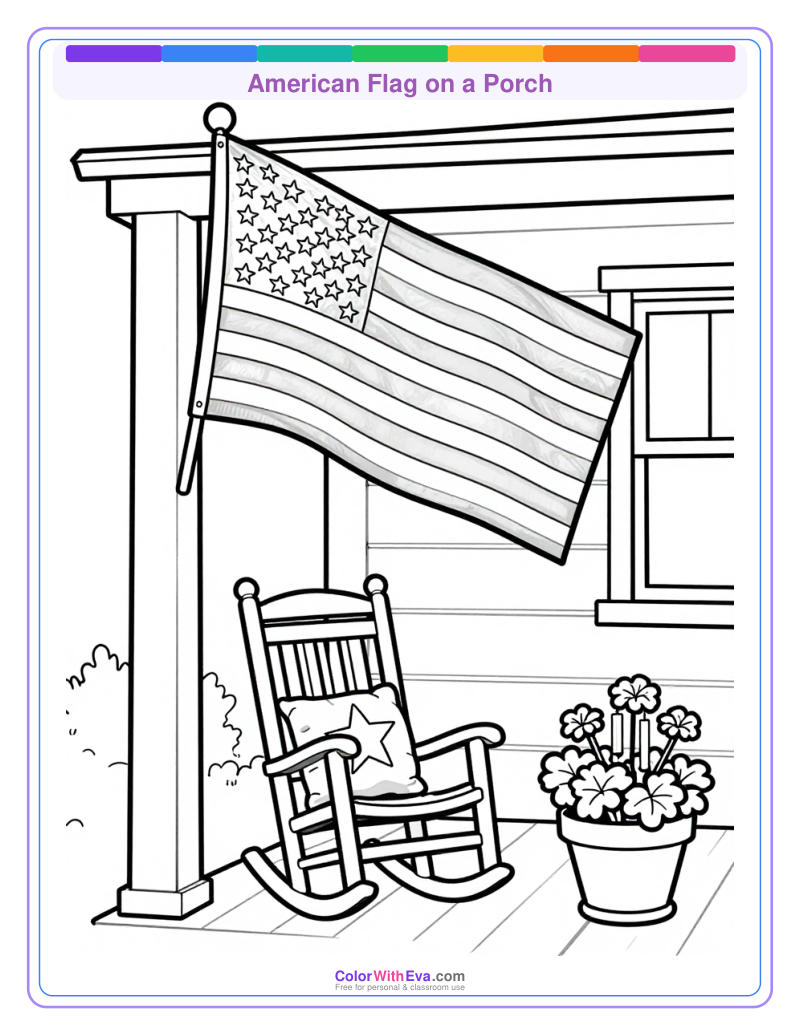 American Flag on a Porch preview
