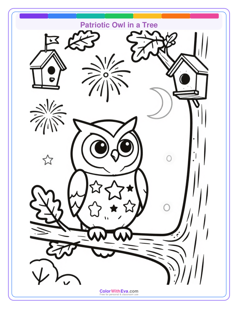 Patriotic Owl in a Tree preview