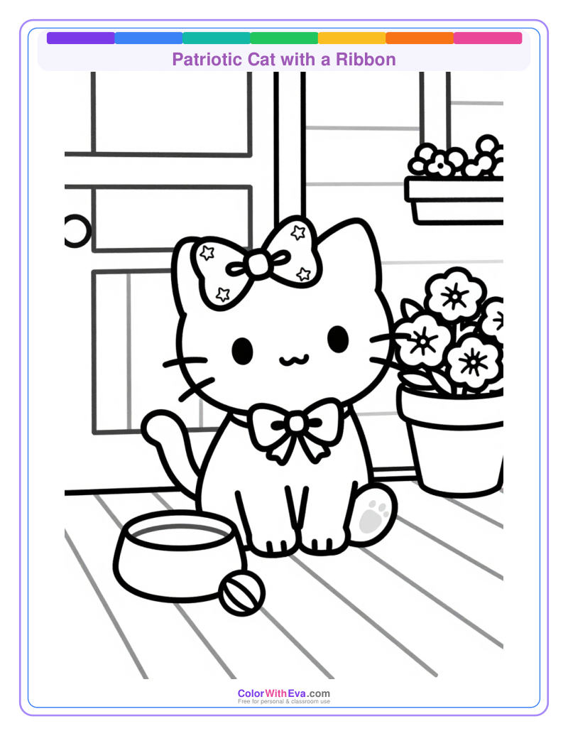 Patriotic Cat with a Ribbon preview