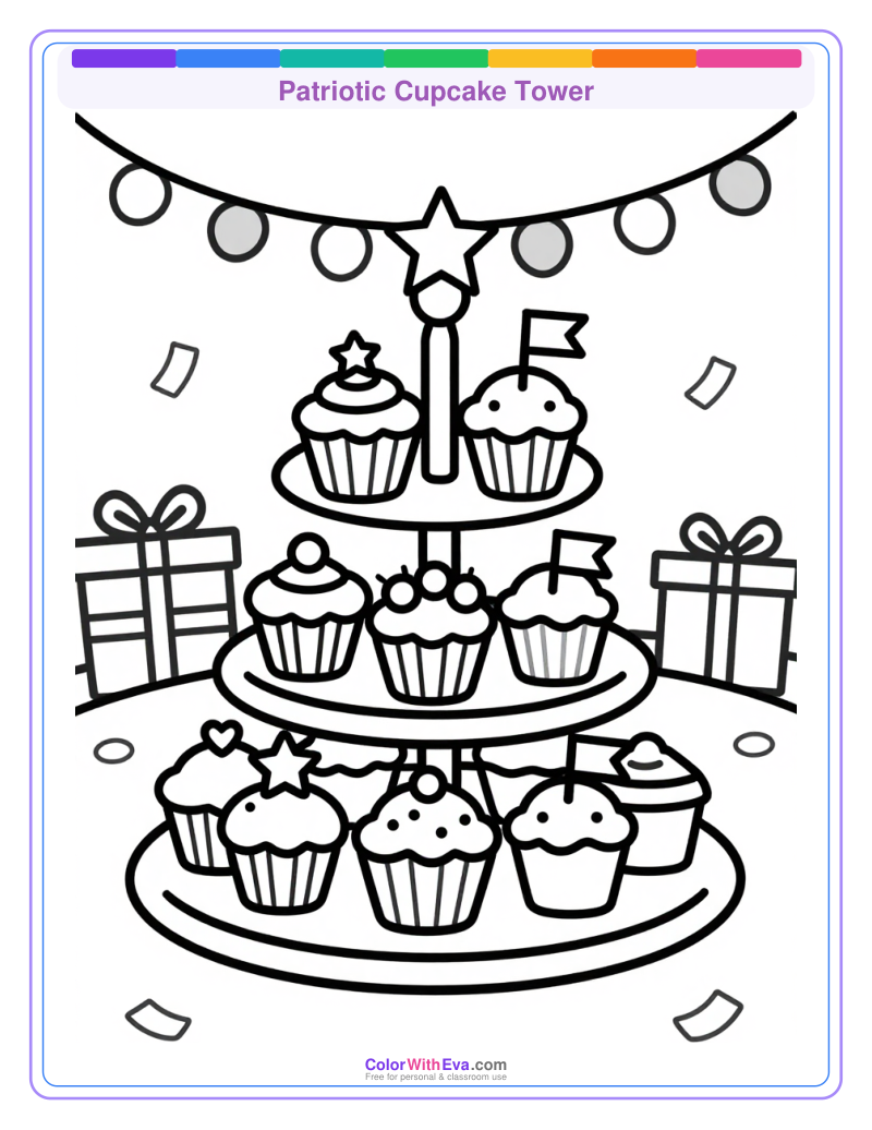 Patriotic Cupcake Tower preview