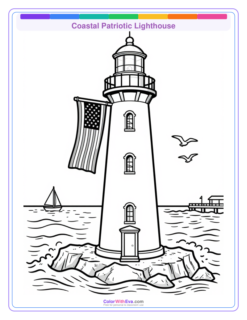 Coastal Patriotic Lighthouse preview