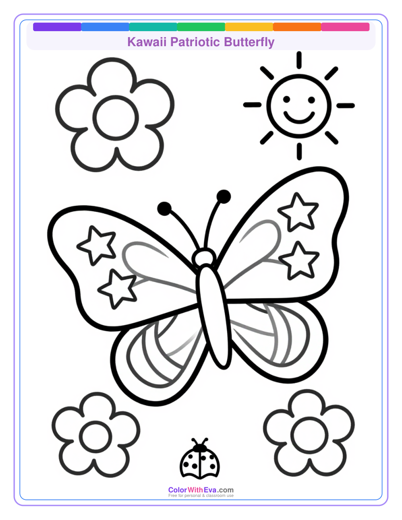 Kawaii Patriotic Butterfly preview