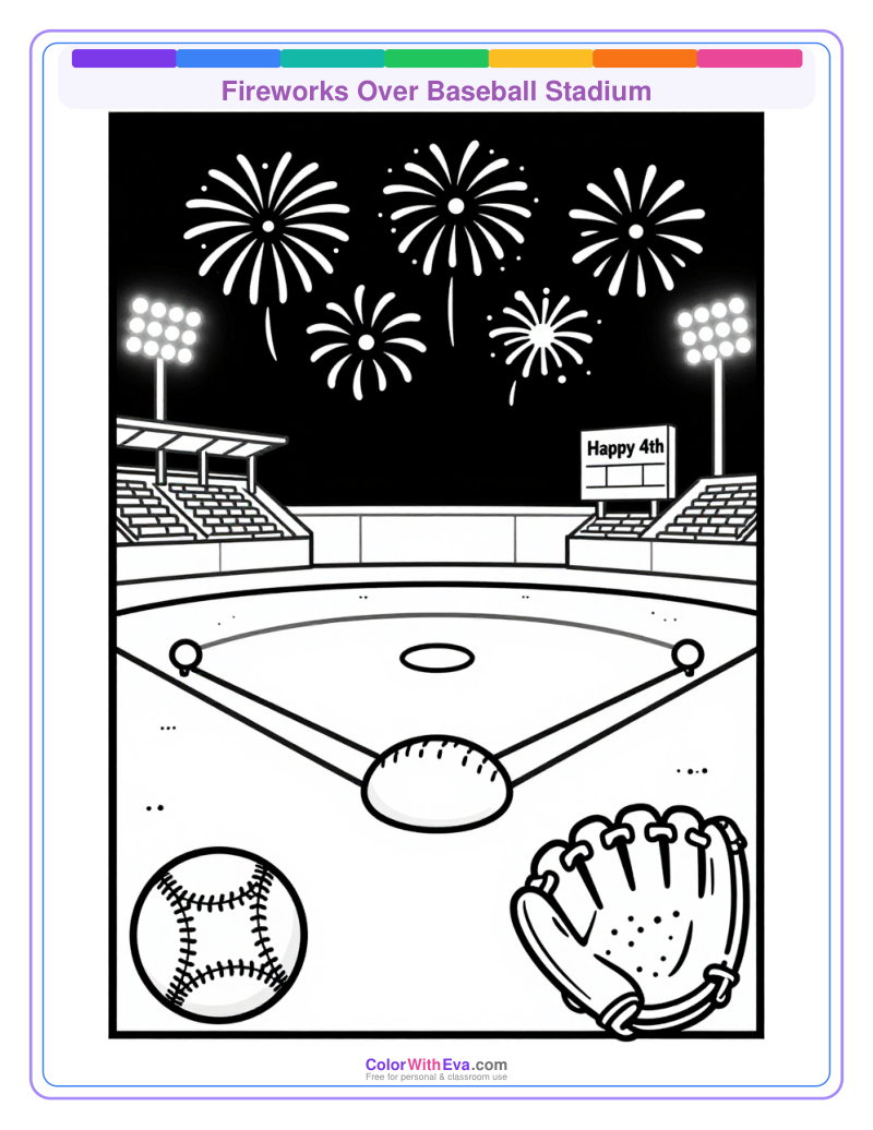 Fireworks Over Baseball Stadium preview