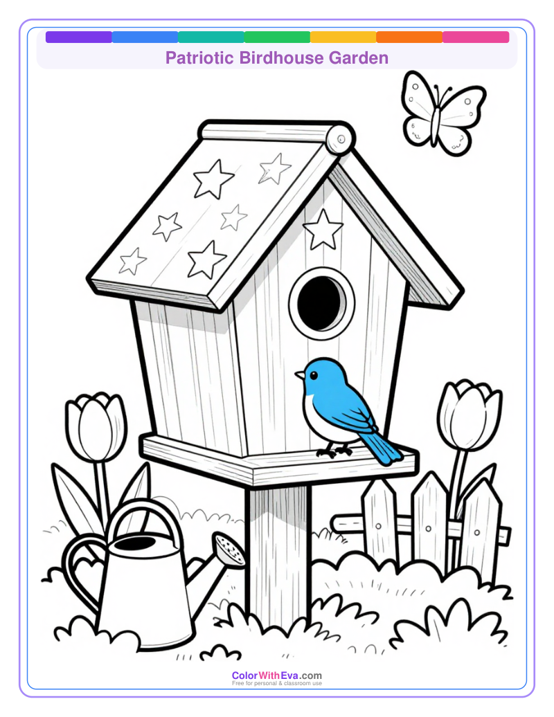 Patriotic Birdhouse Garden preview