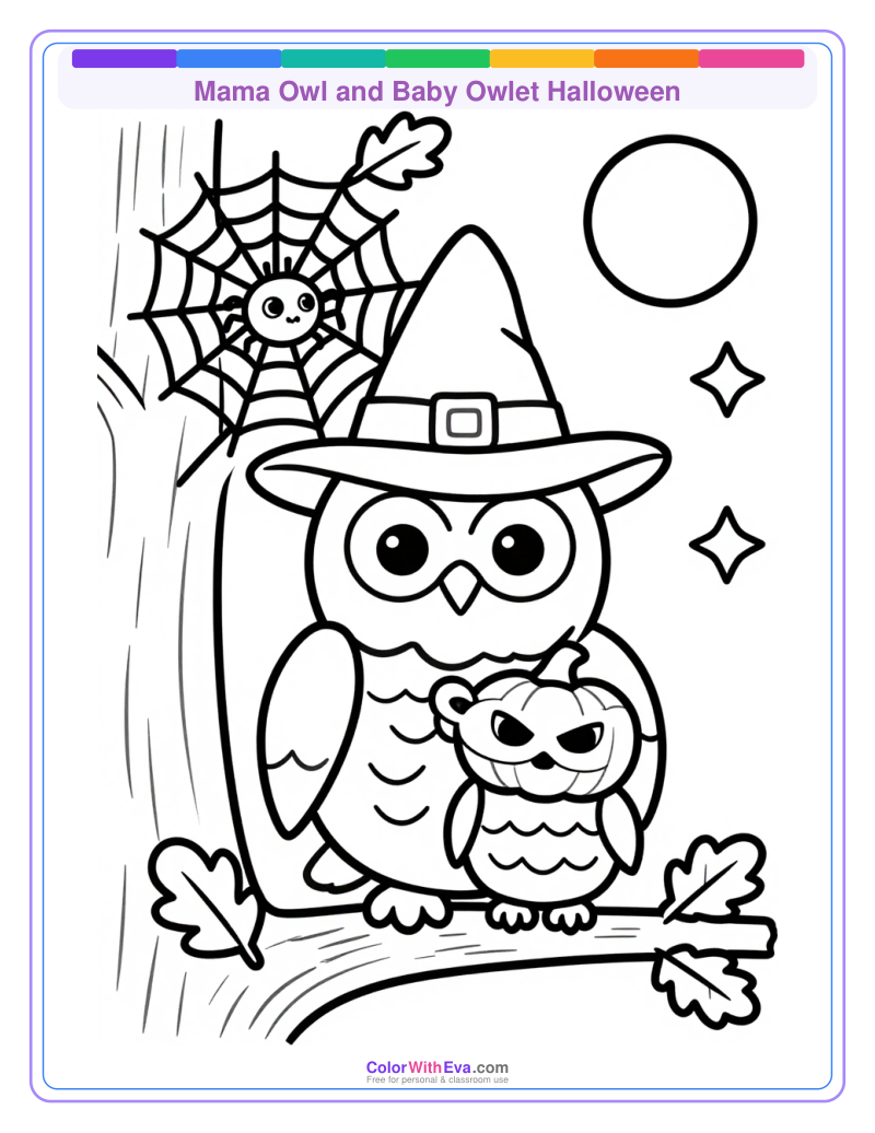Mama Owl and Baby Owlet Halloween thumbnail