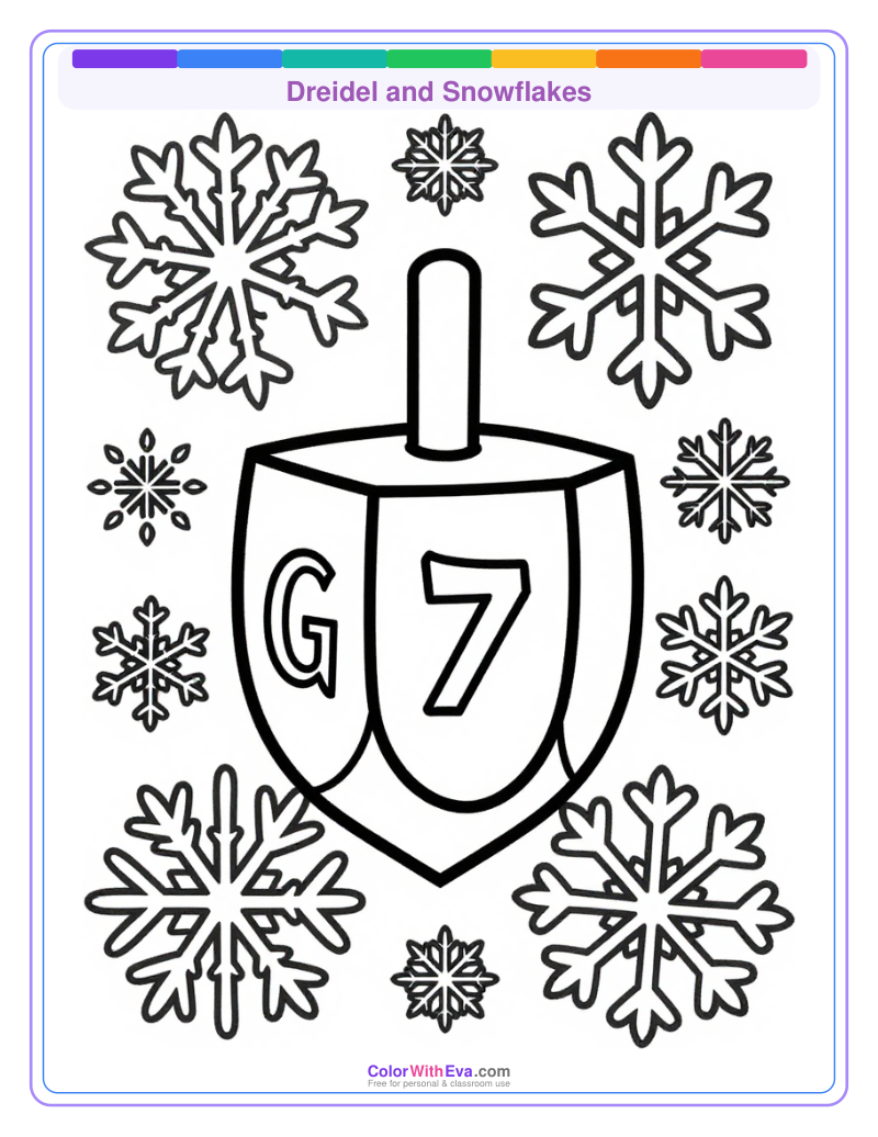 Dreidel and Snowflakes preview