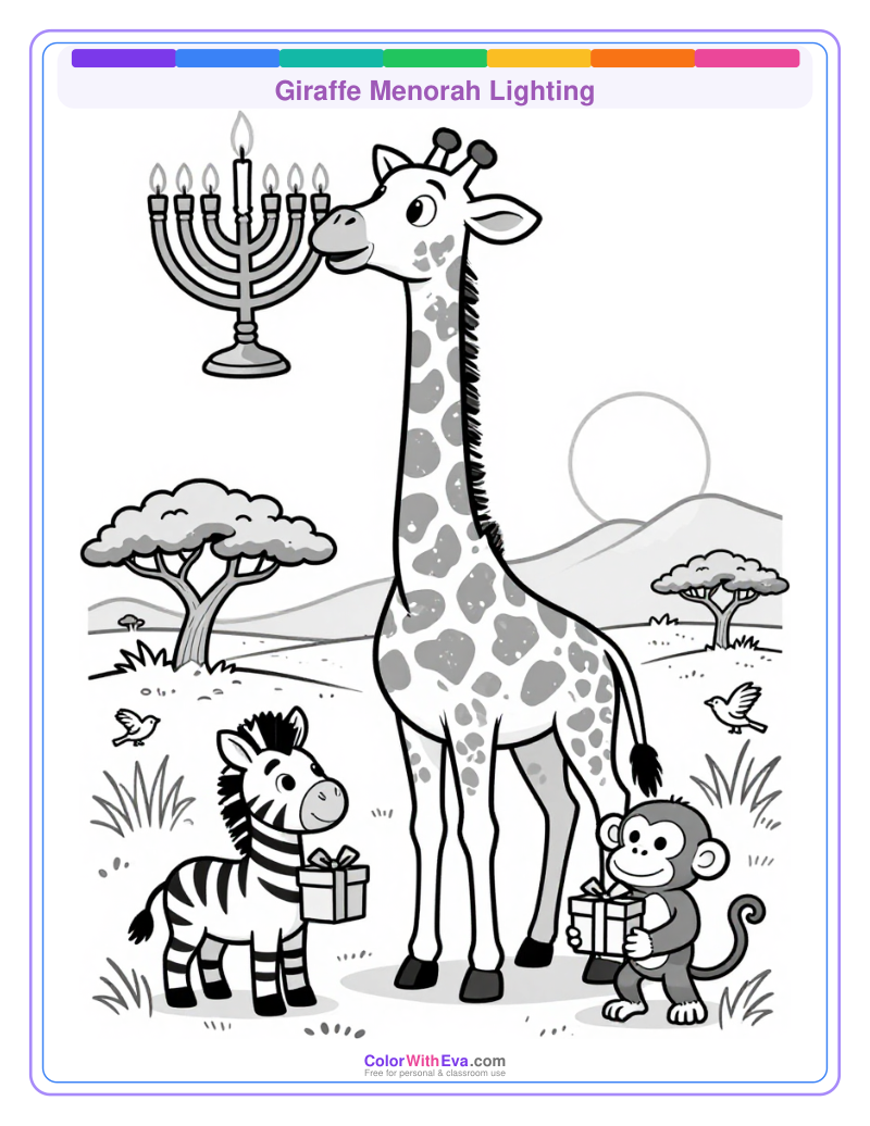 Giraffe Menorah Lighting thumbnail