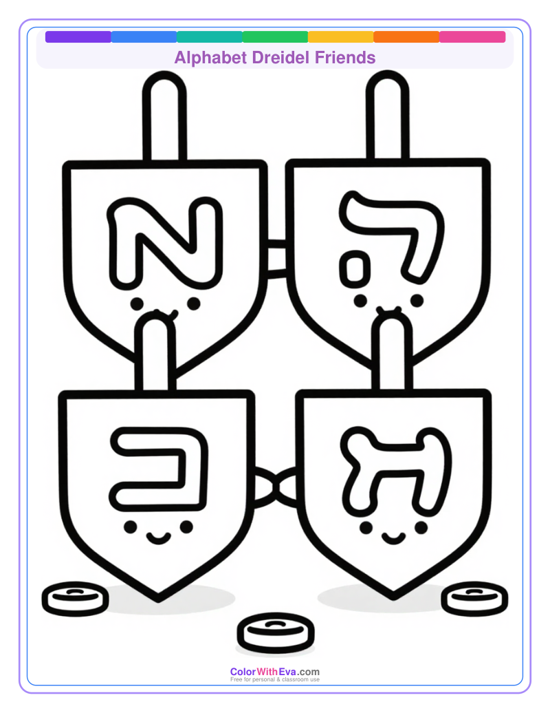 Alphabet Dreidel Friends preview