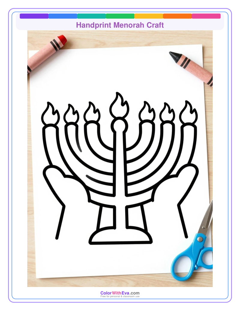 Handprint Menorah Craft preview