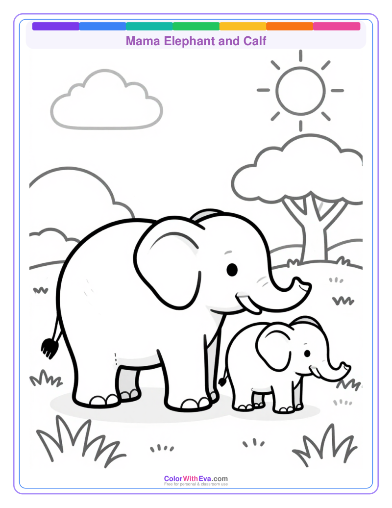 Mama Elephant and Calf preview