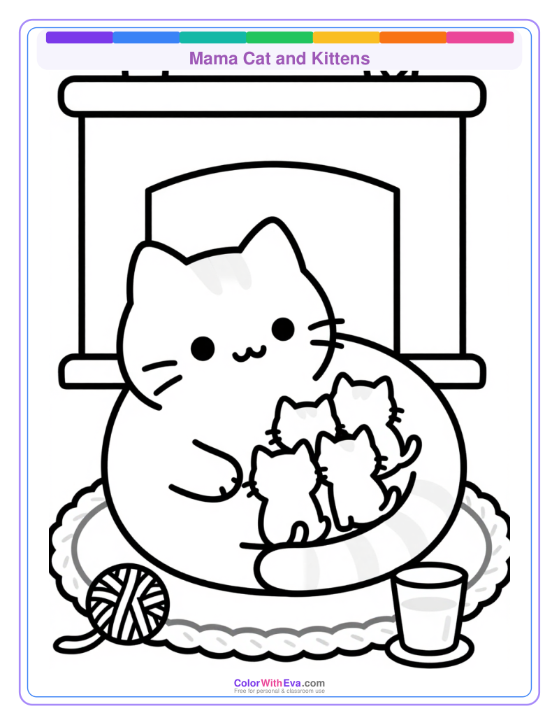 Mama Cat and Kittens preview