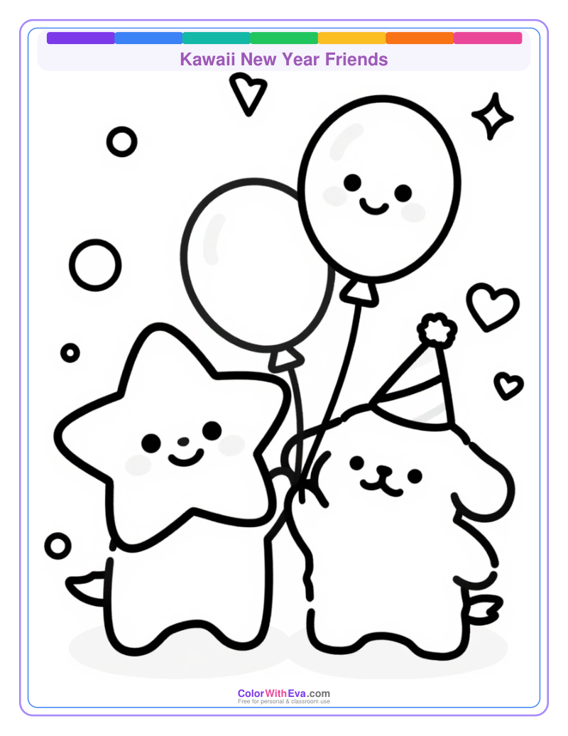 Kawaii New Year Friends preview