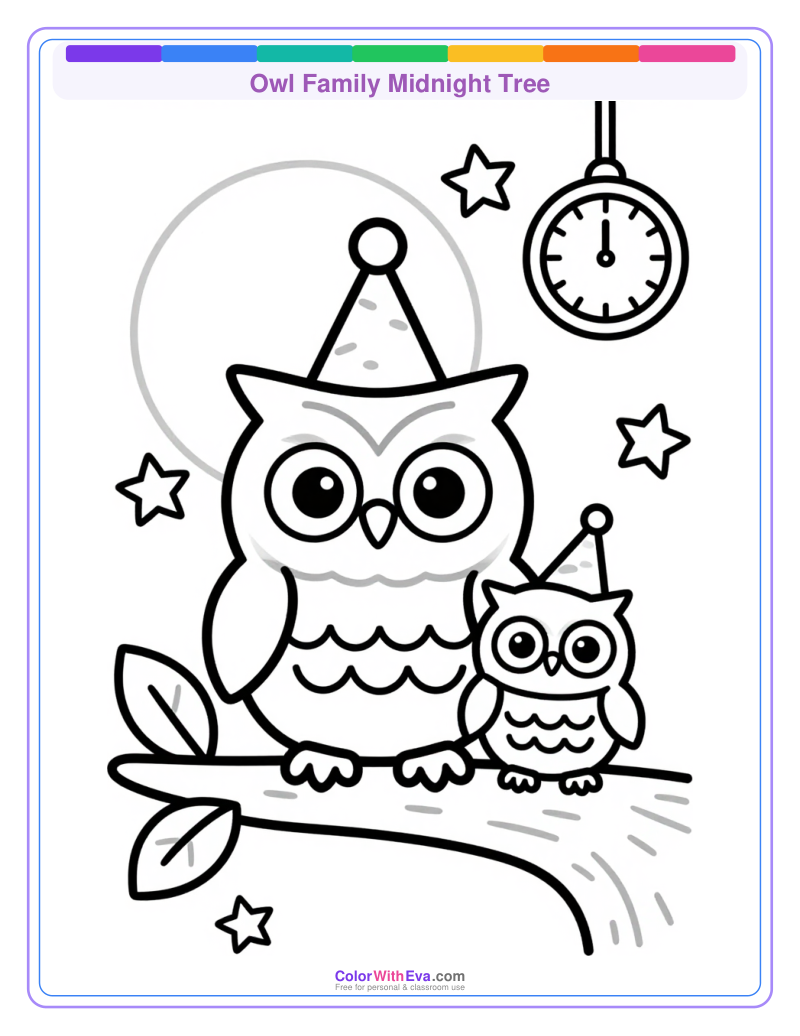 Owl Family Midnight Tree preview