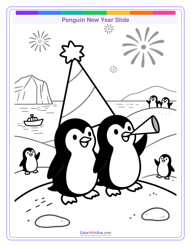 Penguin New Year Slide preview