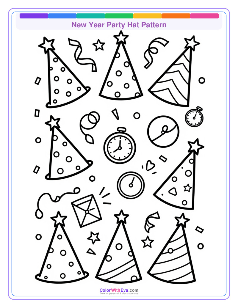 New Year Party Hat Pattern preview