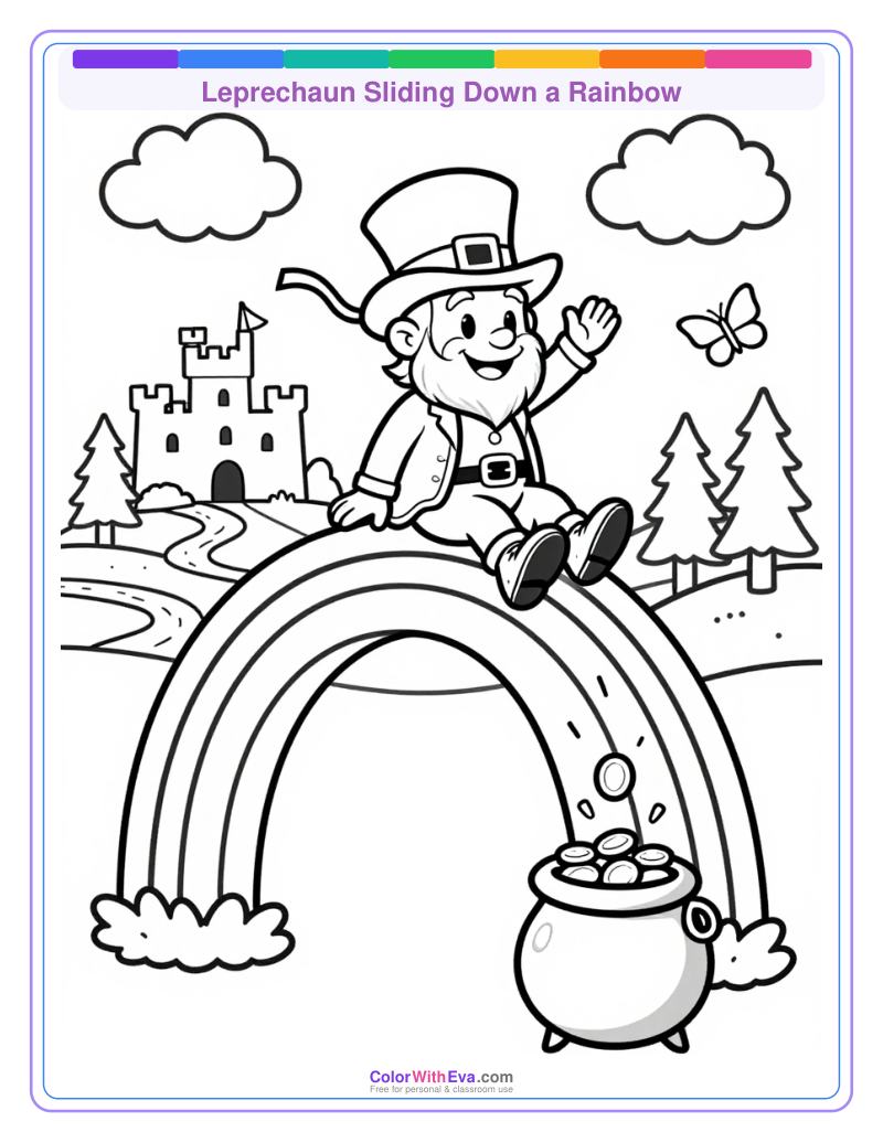 Leprechaun Sliding Down a Rainbow preview