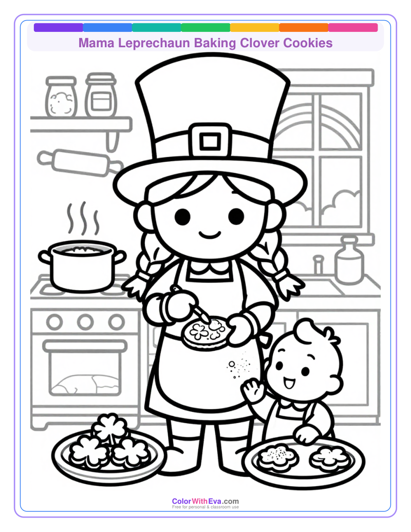 Mama Leprechaun Baking Clover Cookies thumbnail