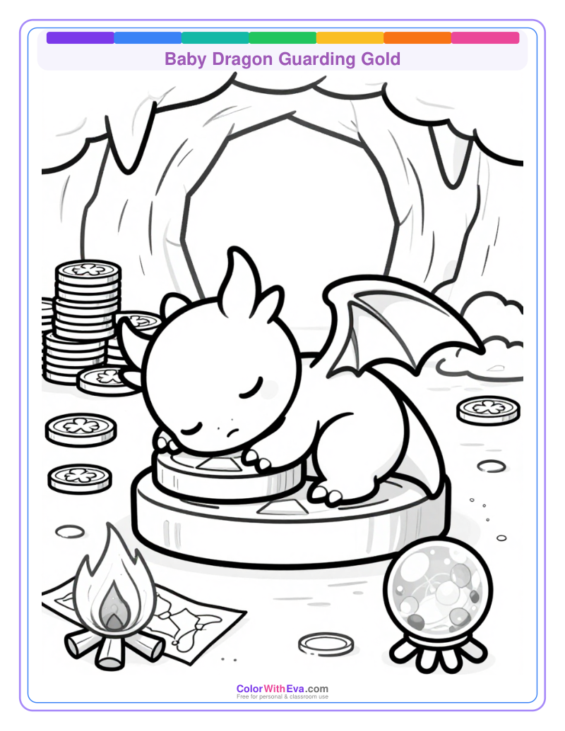 Baby Dragon Guarding Gold thumbnail