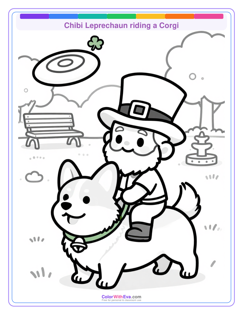 Chibi Leprechaun riding a Corgi thumbnail