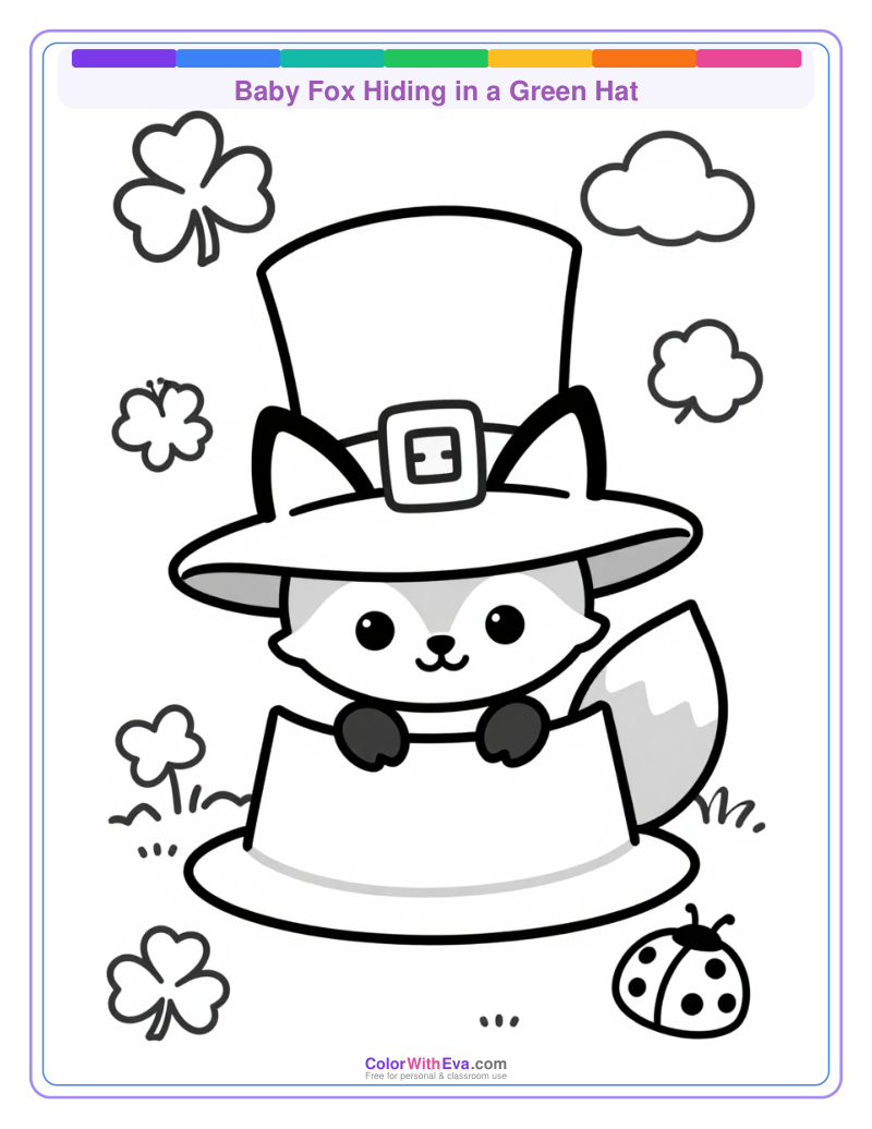 Baby Fox Hiding in a Green Hat thumbnail