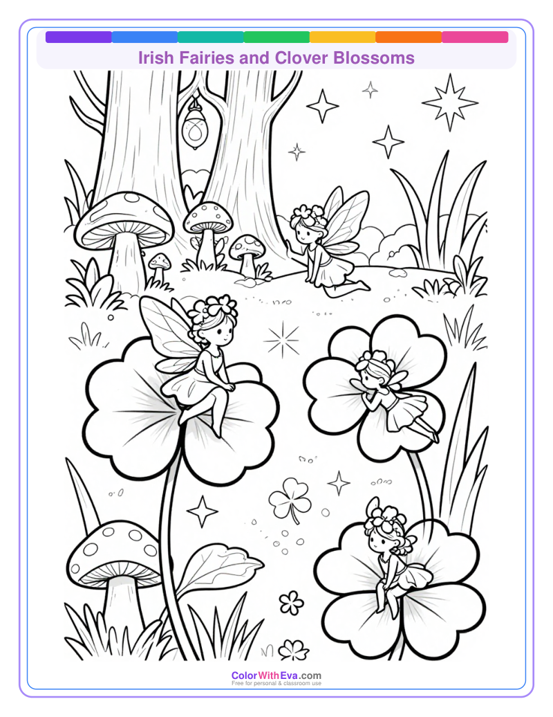 Irish Fairies and Clover Blossoms preview