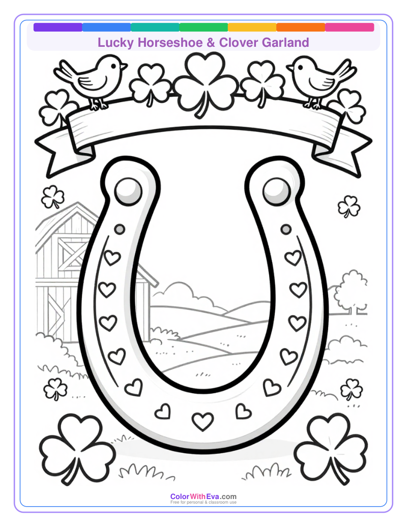 Lucky Horseshoe & Clover Garland thumbnail