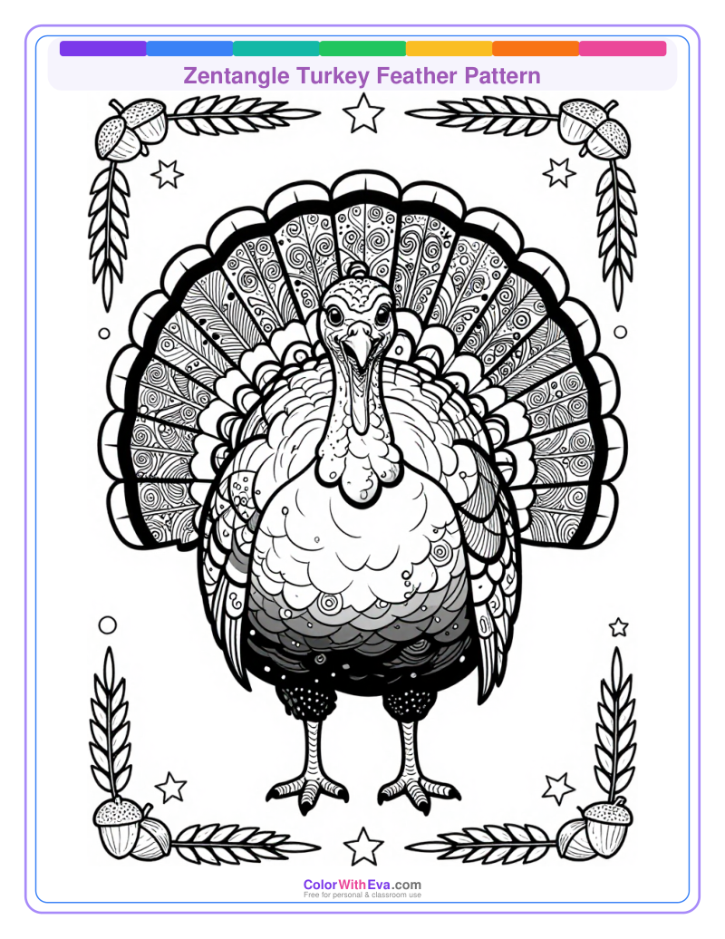 Zentangle Turkey Feather Pattern thumbnail