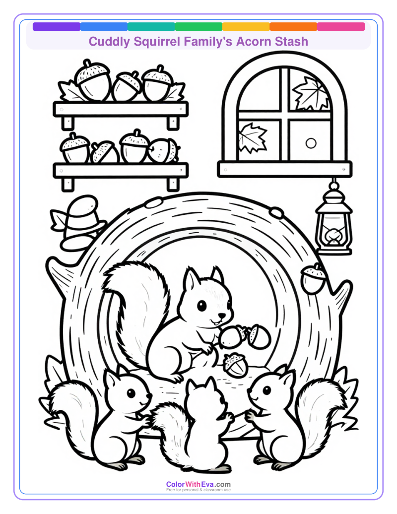 Cuddly Squirrel Family's Acorn Stash thumbnail
