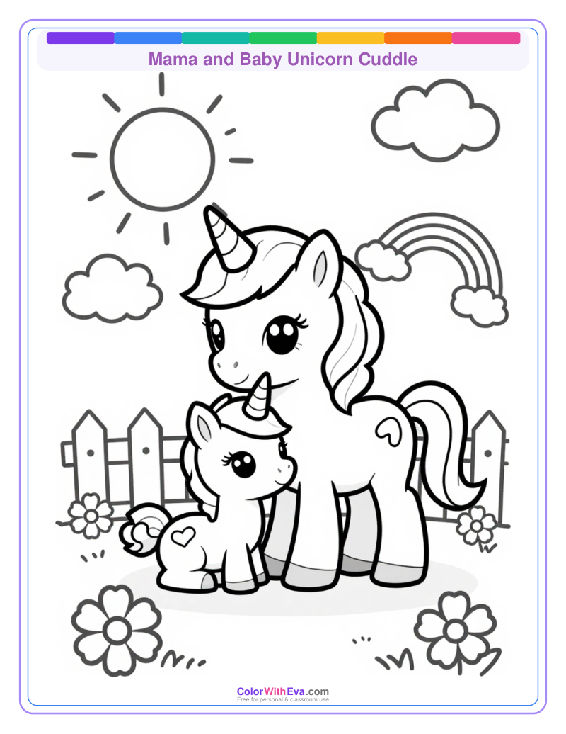 Mama and Baby Unicorn Cuddle thumbnail