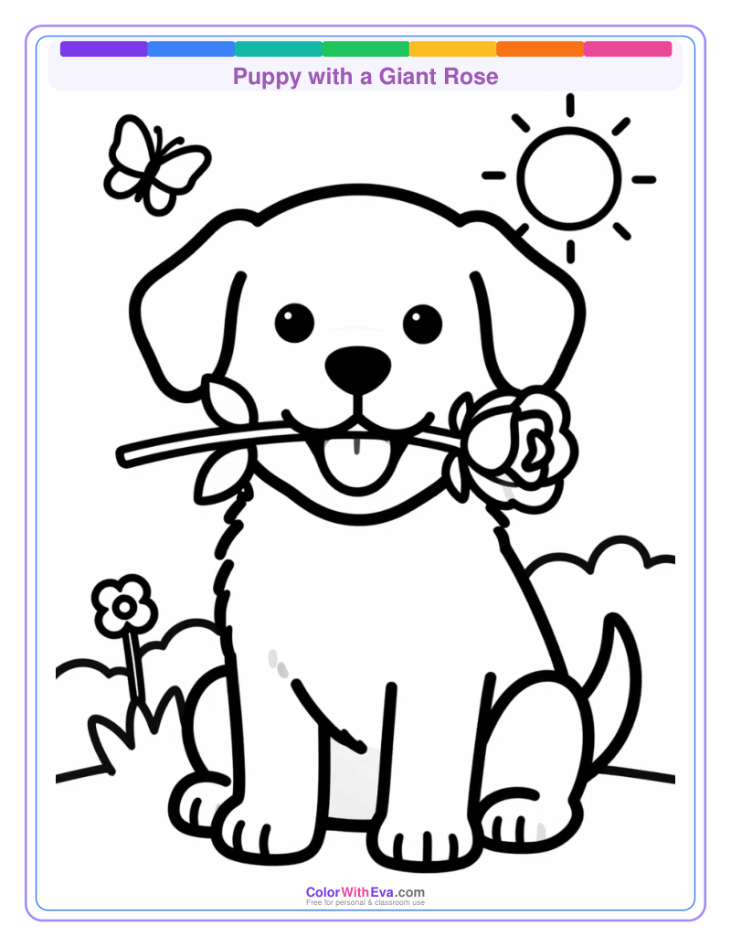 Puppy with a Giant Rose preview