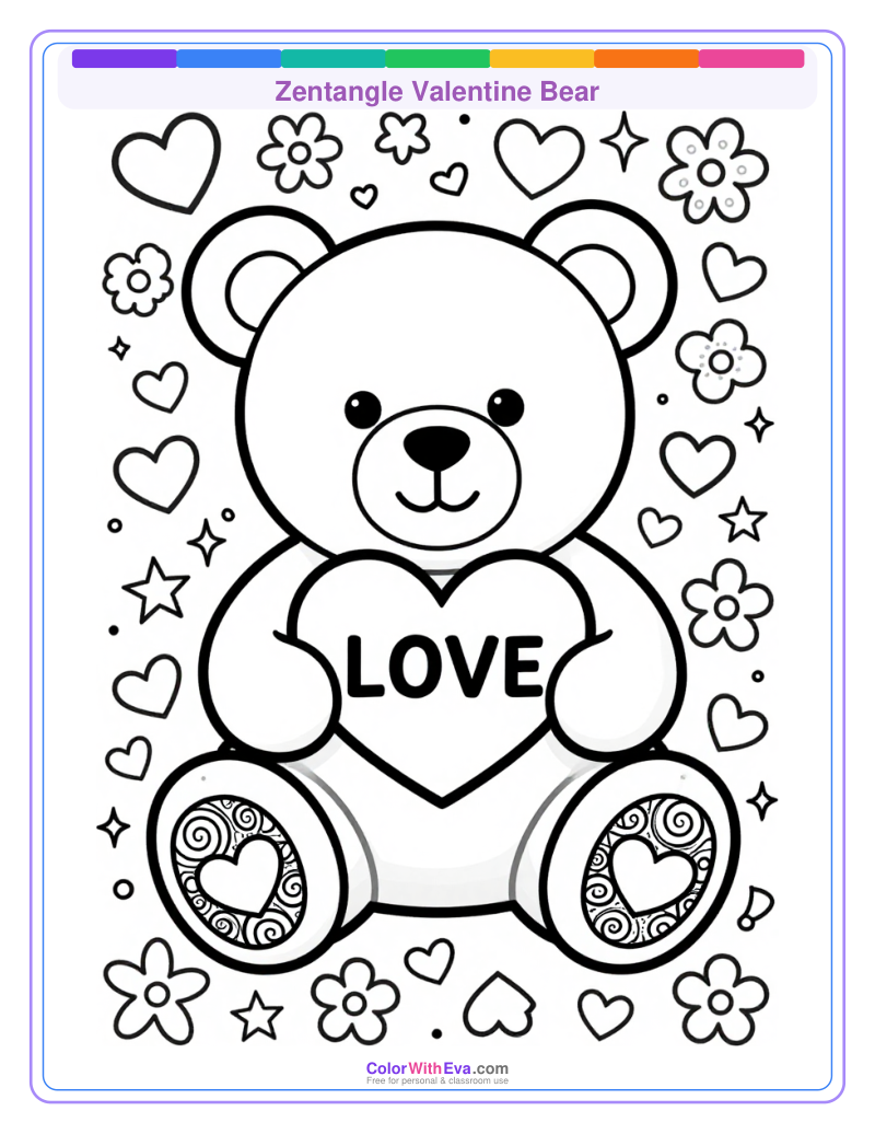 Zentangle Valentine Bear thumbnail