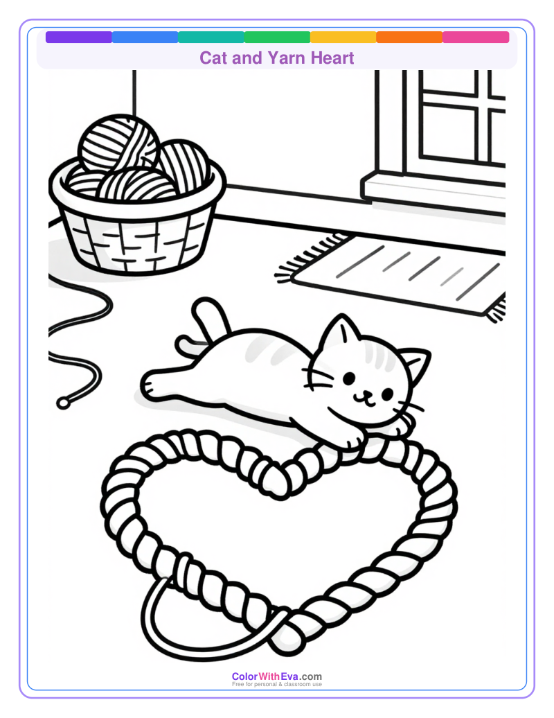 Cat and Yarn Heart preview