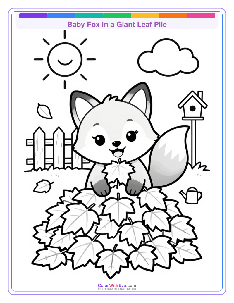 Baby Fox in a Giant Leaf Pile thumbnail