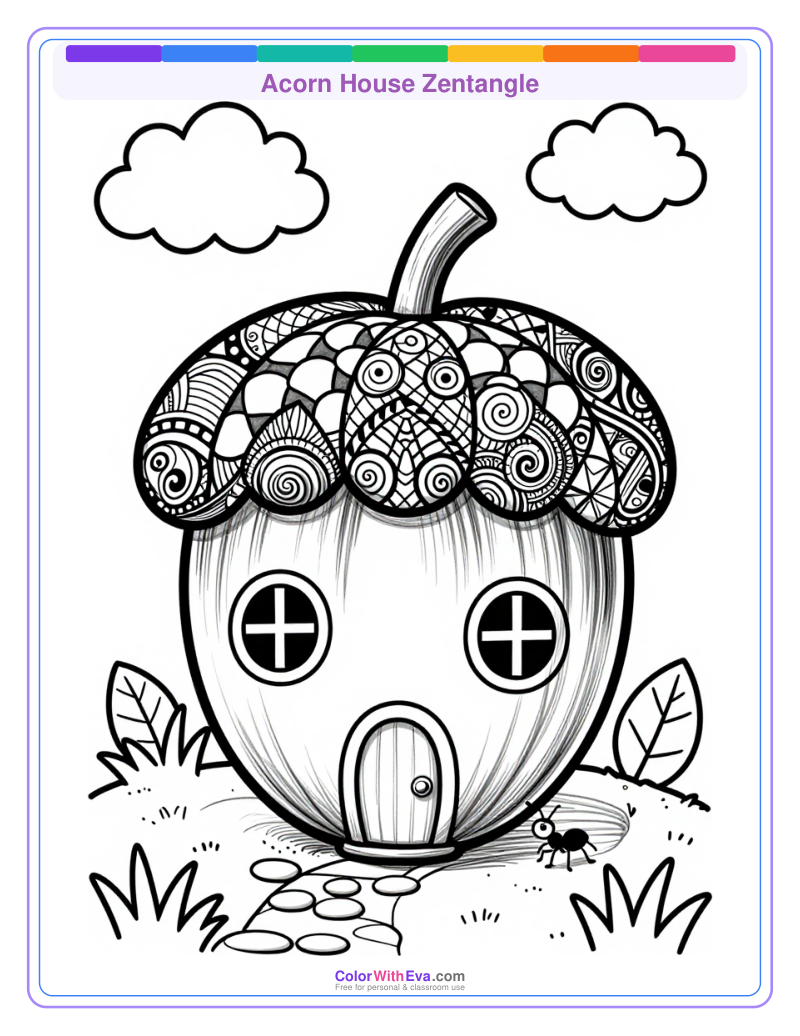 Acorn House Zentangle thumbnail