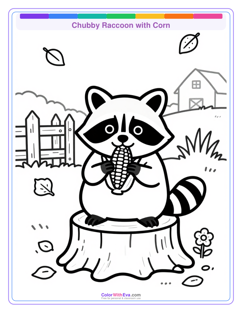 Chubby Raccoon with Corn preview