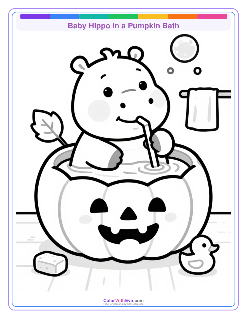 Baby Hippo in a Pumpkin Bath thumbnail