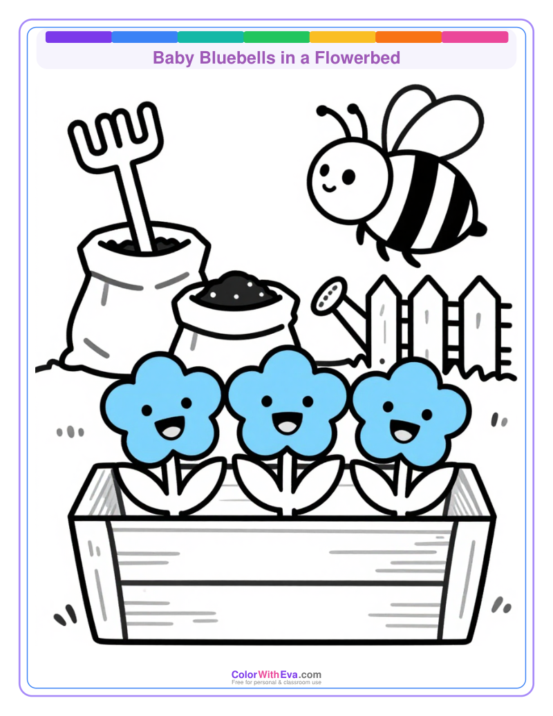 Baby Bluebells in a Flowerbed thumbnail